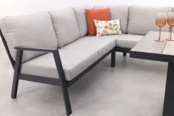 Viento/Darwin L-vorm lounge-/diningset links/rechts opstelbaar - Royal Grey/Antraciet