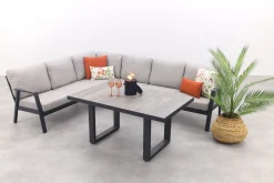 Viento/Darwin L-vorm lounge-/diningset links/rechts opstelbaar - Royal Grey/Antraciet
