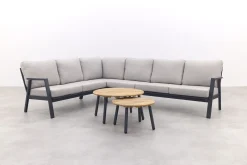 Viento/Mindo L-vorm loungeset links/rechts opstelbaar - Royal Grey/Teak