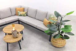 Viento/Mindo L-vorm loungeset links/rechts opstelbaar - Royal Grey/Teak