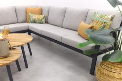 Viento/Mindo L-vorm loungeset links/rechts opstelbaar - Royal Grey/Teak