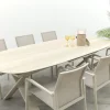 Wales/Indigo uitschuifbare tuinset voor 6 personen 250-310x110 cm. - Keramiek/Mokka