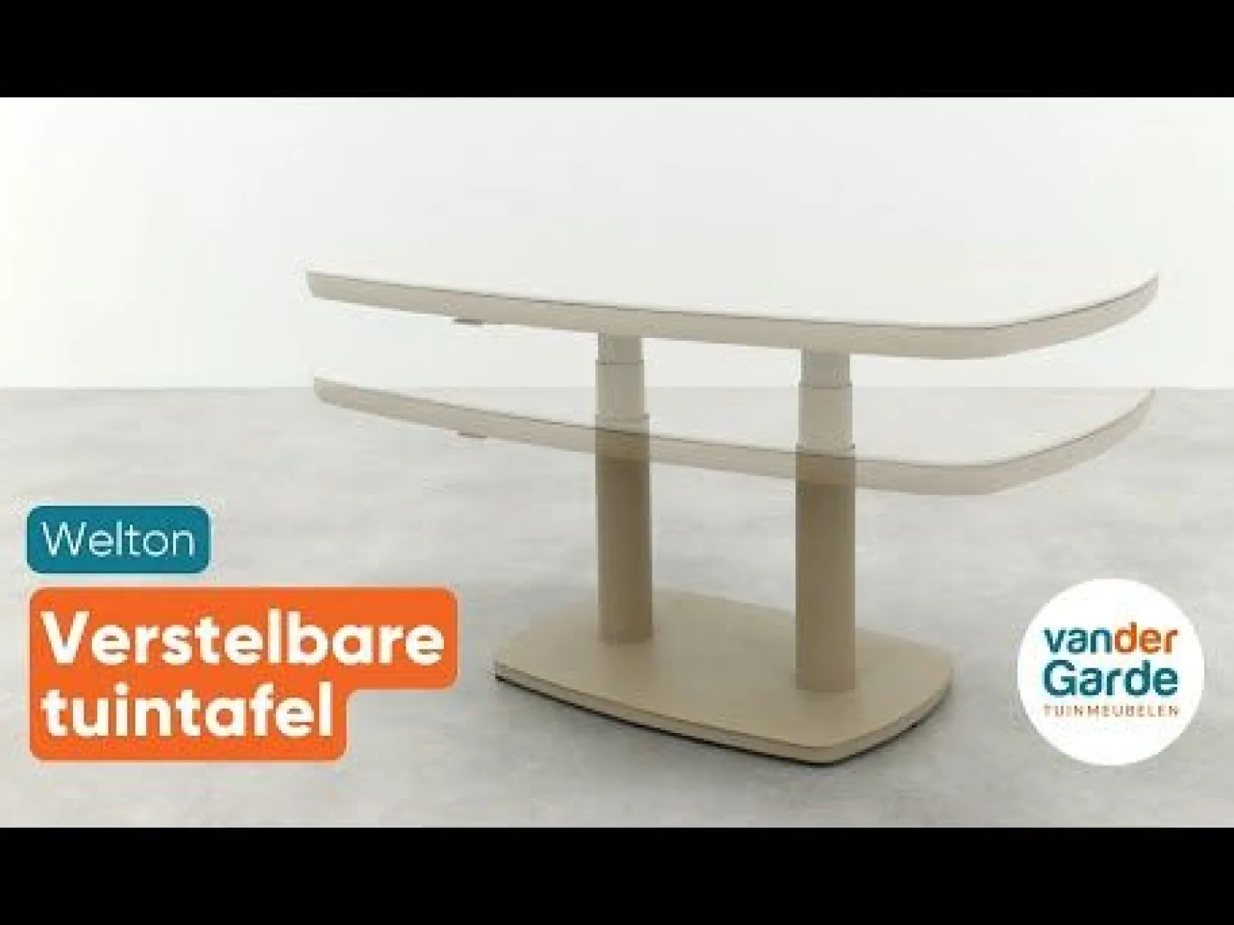 Welton up&down verstelbare tuintafel 135x83 cm. - Latte