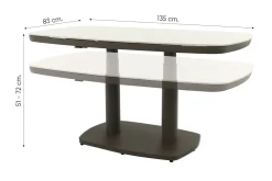 Welton up&down verstelbare tuintafel 135x83 cm. - Terre