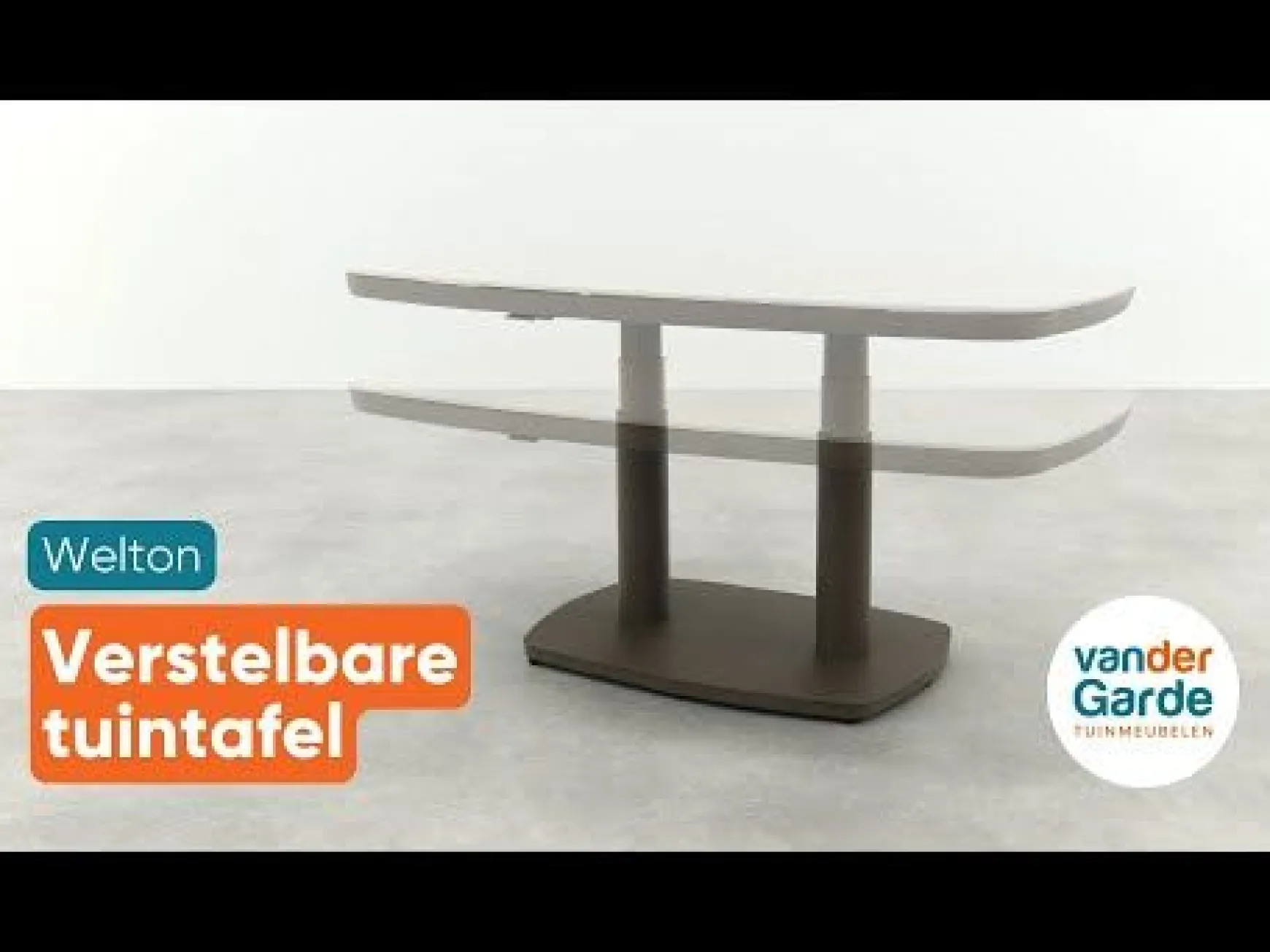 Welton up&down verstelbare tuintafel 135x83 cm. - Terre